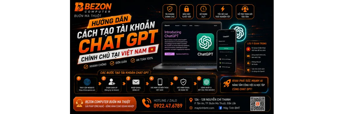 Hướng dẫn cách tạo tài khoản Chat GPT chính chủ tại Việt Nam