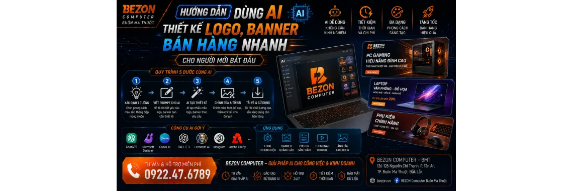 Hướng Dẫn Dùng AI Thiết Kế Logo, Banner Bán Hàng Nhanh Cho Người Mới Bắt Đầu