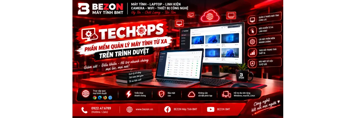 TechOps - Phần mềm quản lý máy tính từ xa trên trình duyệt