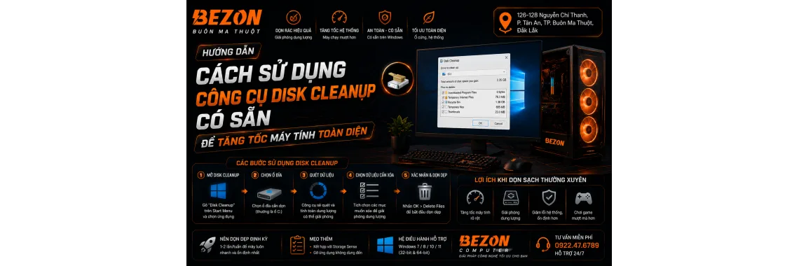 Cách Dùng Disk Cleanup Dọn Rác, Tăng Tốc Windows | BEZON
