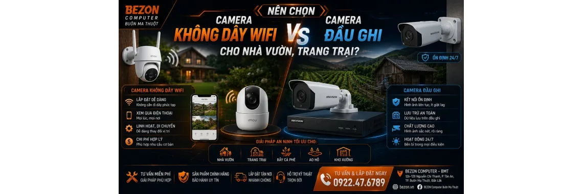 Nên Chọn Camera Không Dây WiFi Hay Camera Đầu Ghi Cho Nhà Vườn, Trang Trại?