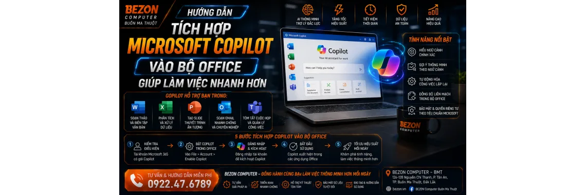 Hướng Dẫn Tích Hợp Microsoft Copilot Vào Bộ Office Giúp Làm Việc Nhanh Hơn