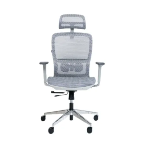 Ghế công thái học GAMI LUM2 | Xám, 150kg, Chân xoay, tay 3D, Lưng lưới