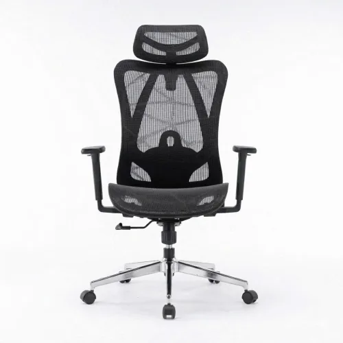 Ghế công thái học E DRA EEC225 | Đen, 150kg, Chân xoay, Lưng lưới