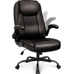 Ghế văn phòng OEM 7057 | Nâu, 120kg, Chân xoay, Da PU - Bezon Buôn Ma Thuột