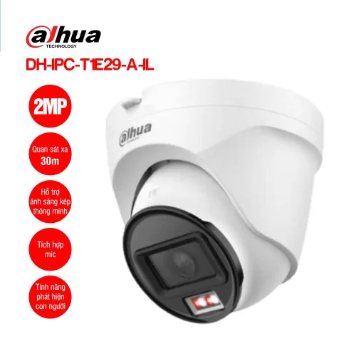 Camera IP 2MP Dome DAHUA DH-IPC-T1E29-A-IL