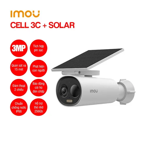 Camera Wifi dùng pin IMOU CELL 3C 3MP kèm tấm Solar giá rẻ