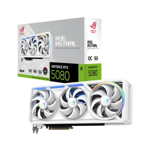 Card màn hình NVIDIA GeForce RTX 5080 ASUS ROG Astral Gaming White OC | 16GB GDDR7, 10752 CUDA, 850W