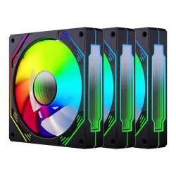 Quạt tản nhiệt PC Coolmoon F3 Pro | Kit 3 fan 120mm, ARGB, Đen - Bezon Buôn Ma Thuột