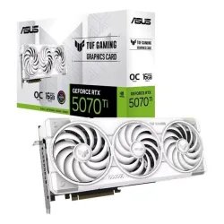 Card màn hình Asus RTX 5070Ti TUF OC White Gaming (Tuf-Rtx5070Ti-O16G-White-Gaming) | 16GB GDDR7, 8960 CUDA, 850W - Bezon Buôn Ma Thuột