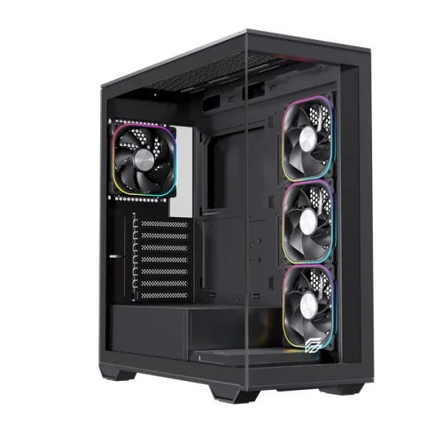 Thùng máy EINAREX Prisma S700 RGB F-ATX (Kèm Sẵn 4F ARGB) | Kính cường lực, USB 3.2 Type-C Gen 2, Đen