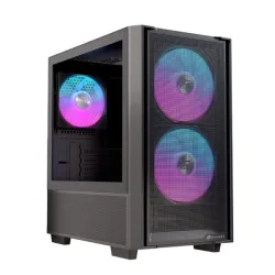 Thùng máy EINAREX PM150 RGB M-ATX | Kèm 3 Fan ARGB, Kính cường lực, Đen - Bezon Buôn Ma Thuột