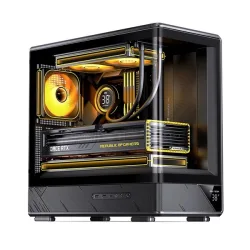Thùng máy Jonsbo D200 Micro-ATX | Đen, Kính Cong - Bezon Buôn Ma Thuột