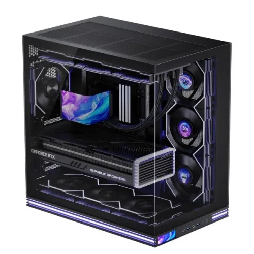 Thùng máy Leopard AX-2 | ATX, Màn hình LCD, ARGB, Không kèm fan, Đen