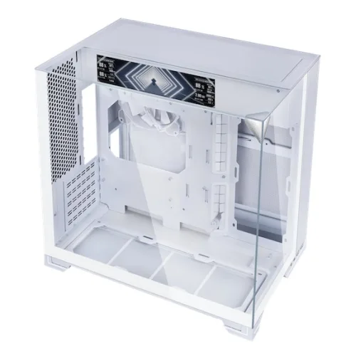 Thùng máy Lian Li O11 Vision M Digital (LCD 9.2 inch) (Không Kèm Fan) (CASELLO11VMDW) | M-ATX/ITX, LCD 9.2 inch, VGA 410mm, Trắng