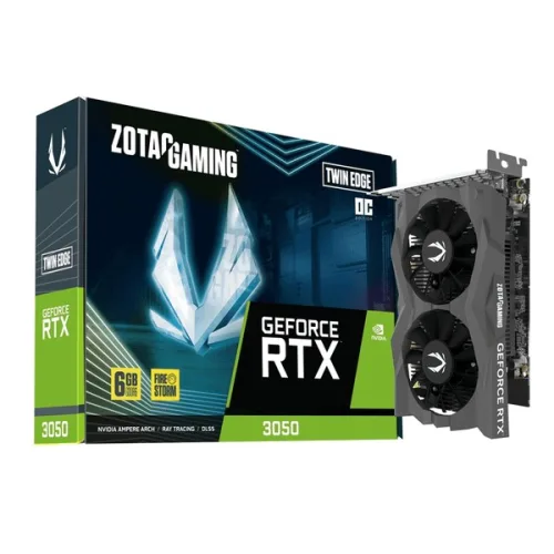 Card màn hình NVIDIA GeForce RTX 3050 ZOTAC Twin Edge OC | 6GB GDDR6, 2560 CUDA, 450W