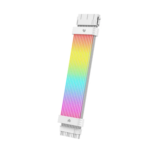 Dây cáp nguồn nối dài Coolmoon Aosor ME210 24 pin ARGB - Trắng | Kèm hub SK3
