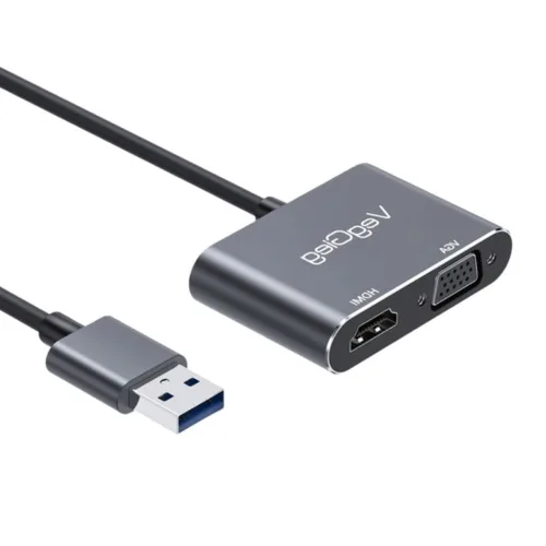 Hub chuyển đổi USB 3.0 Veggieg V-Z918 | USB to HDMI, VGA
