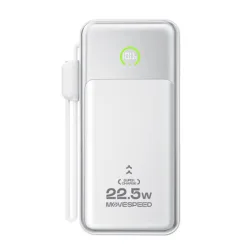 Sạc dự phòng Movespeed MSP19 22.5W | 10000mAh, Màn Led, Tích hợp Type C, White - Bezon Buôn Ma Thuột