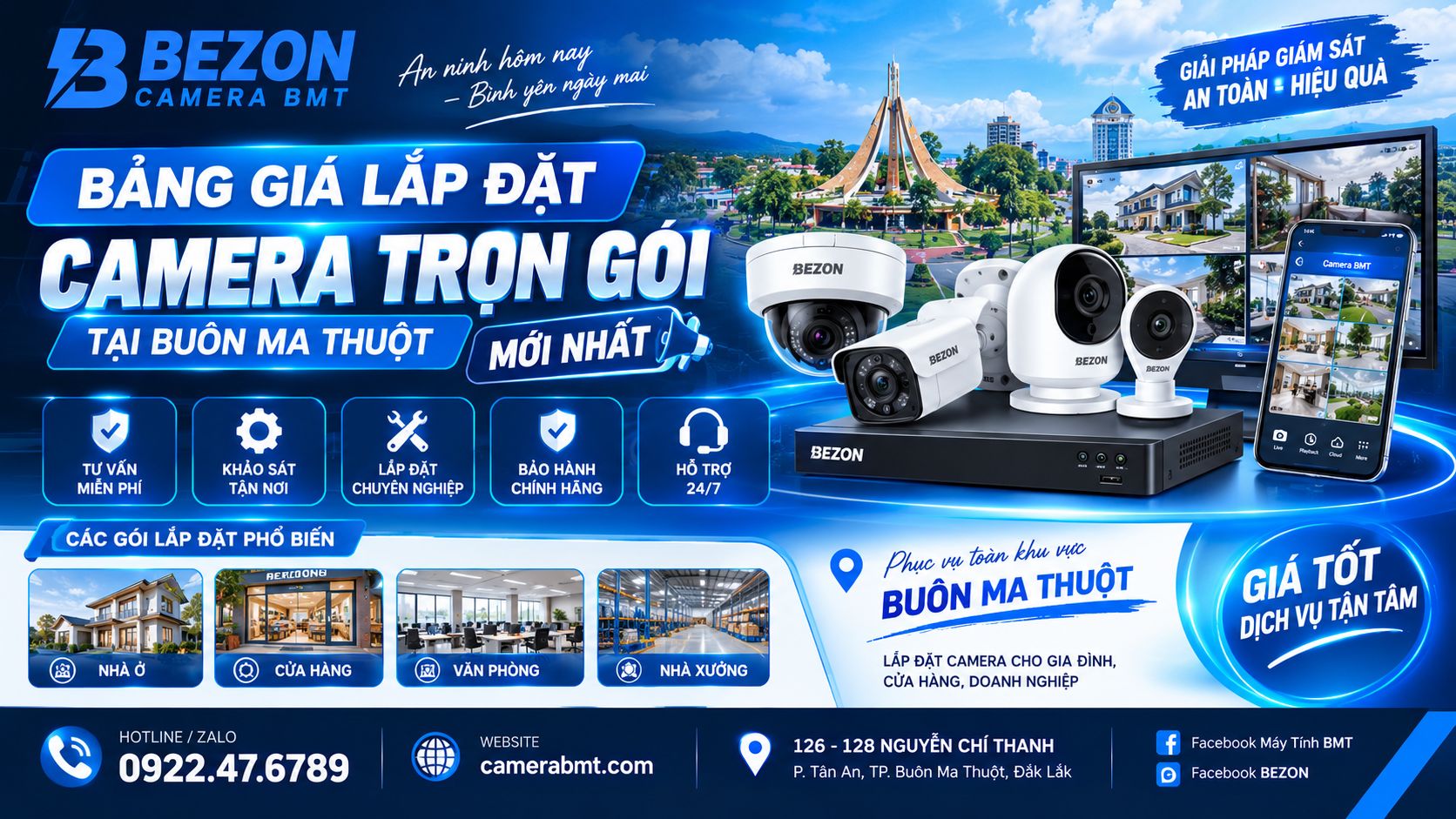 Bảng Giá Lắp Đặt Camera Trọn Gói Tại Buôn Ma Thuột Mới Nhất