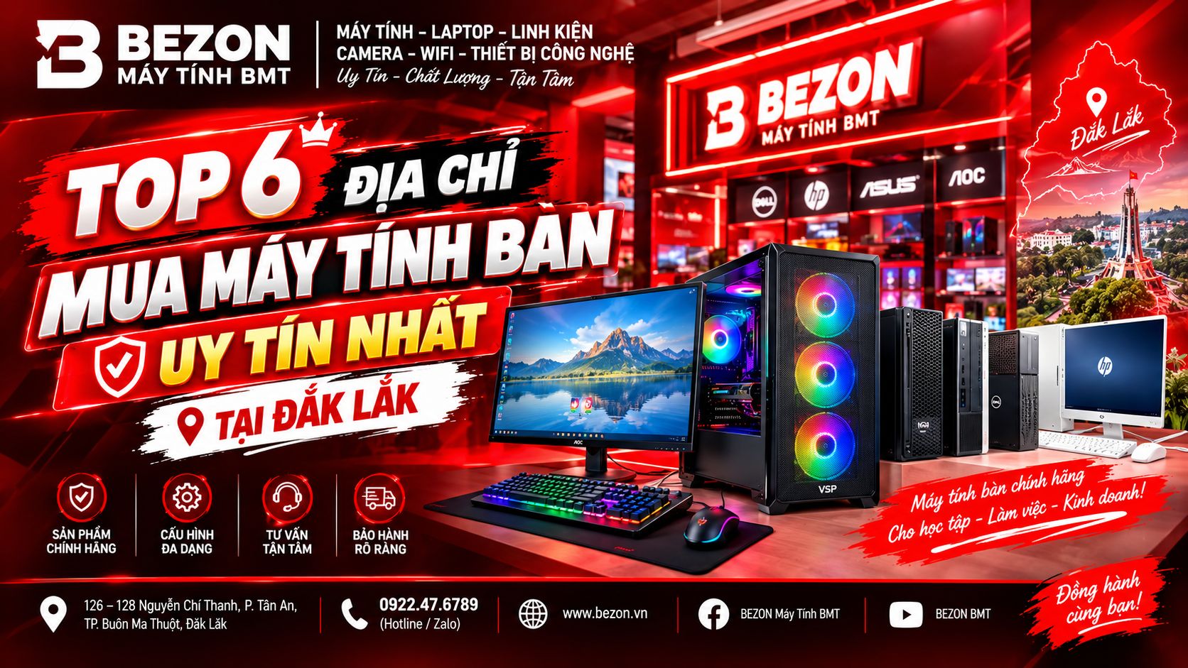 Top 6 địa chỉ mua máy tính bàn uy tín nhất tại Đắk Lắk