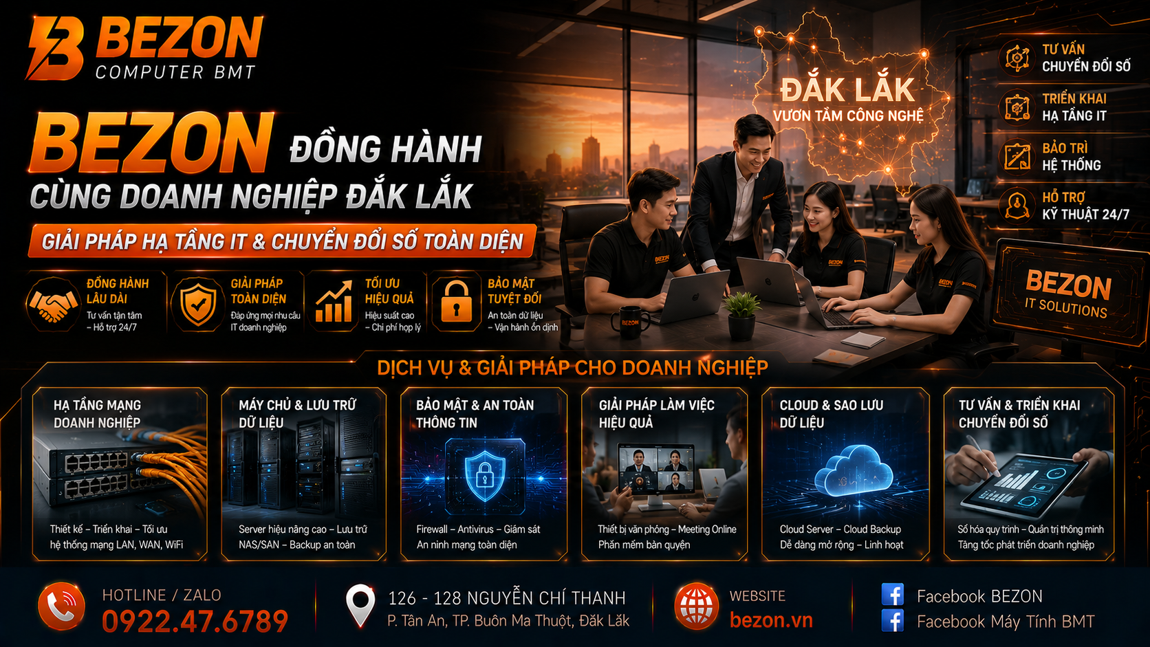 Bezon Đồng Hành Cùng Doanh Nghiệp Đắk Lắk: Giải Pháp Hạ Tầng IT & Chuyển Đổi Số Toàn Diện