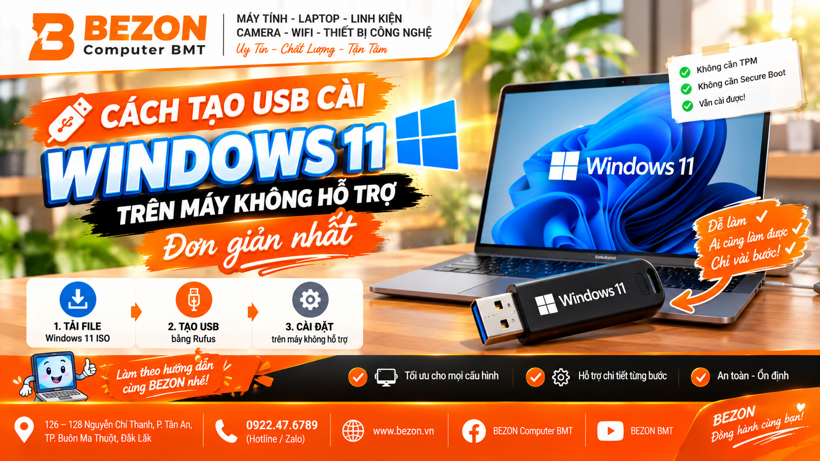 Cách Tạo USB Cài Windows 11 Trên Máy Không Hỗ Trợ Dễ Nhất