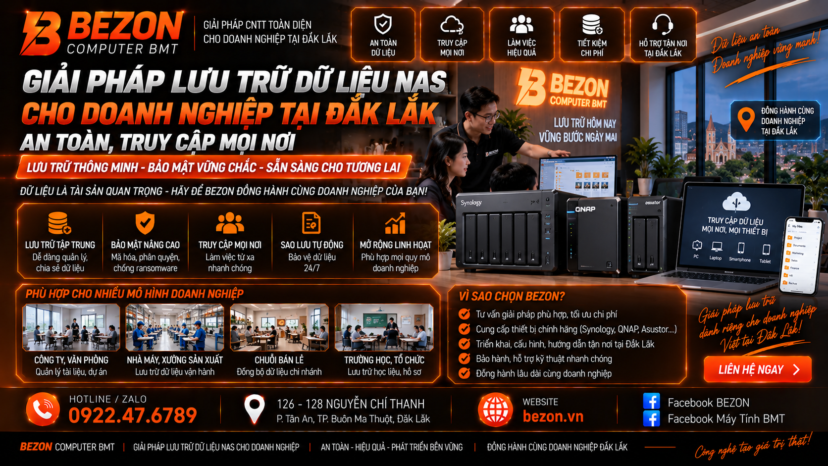 Giải Pháp Lưu Trữ Dữ Liệu NAS Cho Doanh Nghiệp Tại Đắk Lắk: An Toàn, Truy Cập Mọi Nơi