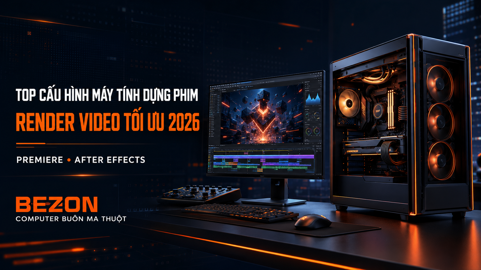 Top cấu hình máy tính dựng phim, render video (Premiere, After Effects) tối ưu nhất 2026