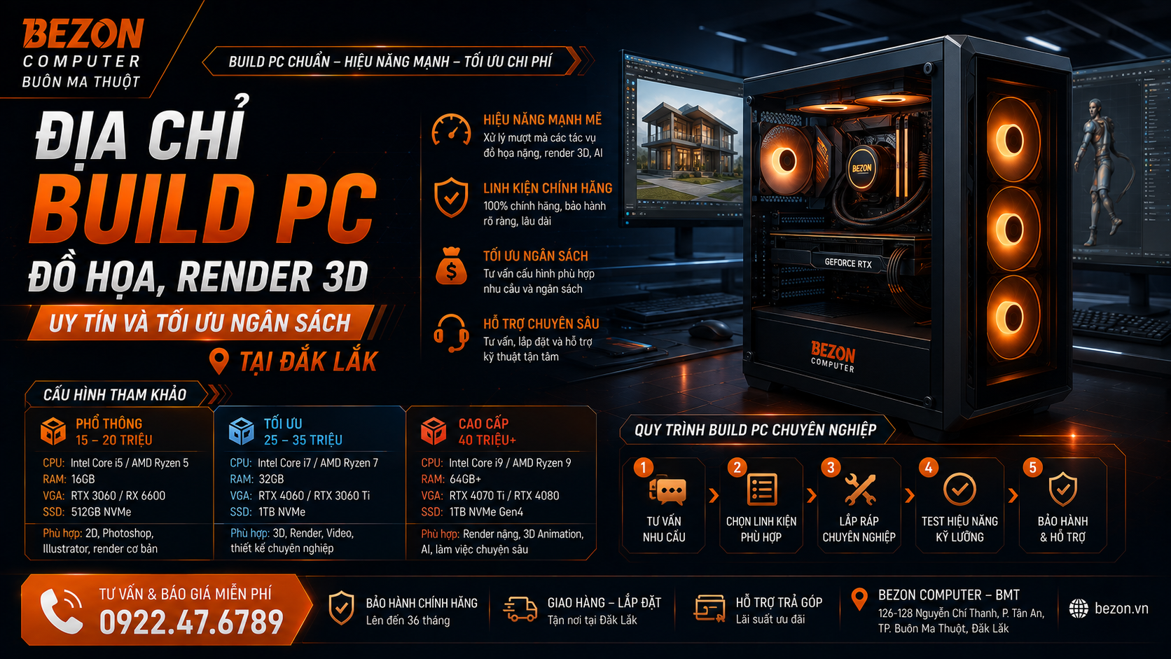 Địa Chỉ Build PC Đồ Họa, Render 3D Uy Tín Và Tối Ưu Ngân Sách Tại Đắk Lắk