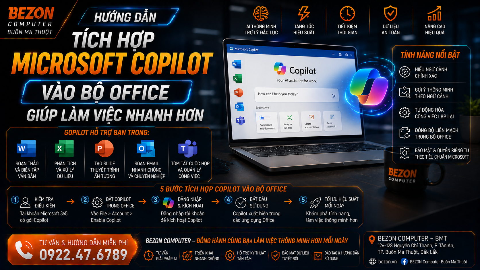 Hướng Dẫn Tích Hợp Microsoft Copilot Vào Bộ Office Giúp Làm Việc Nhanh Hơn