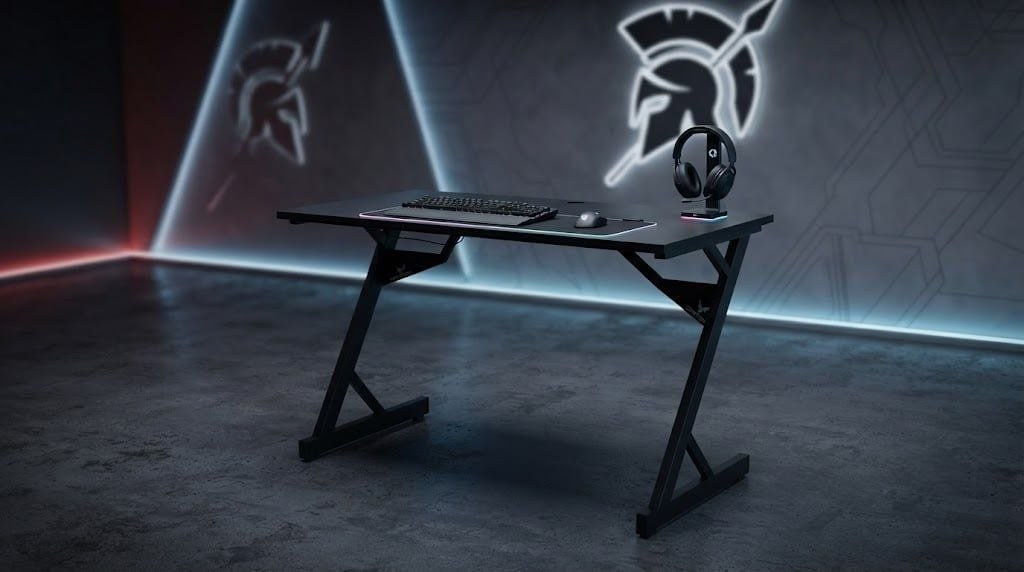 Bàn Gaming Centaur Trigger Desk | Chữ Z, 120 x 60cm, Khung đen, Mặt đen