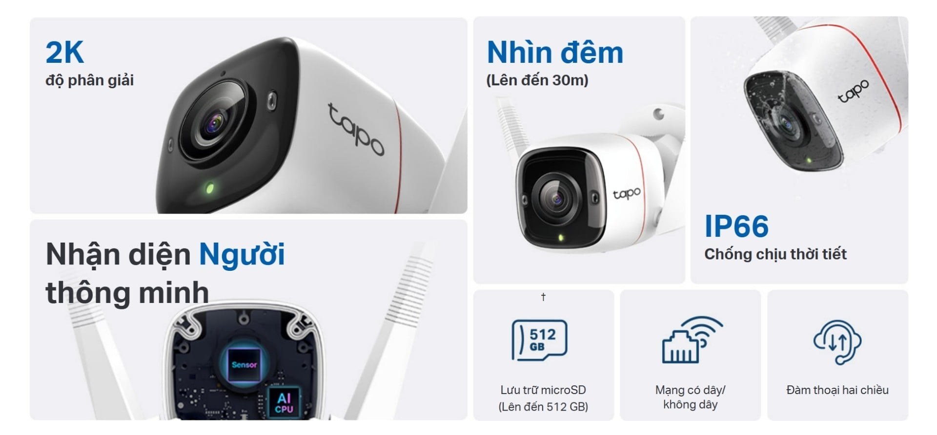 Camera WiFi Ngoài Trời 360 Độ 3MP TP-Link Tapo C310 - Nhiều tiện ích hỗ trợ