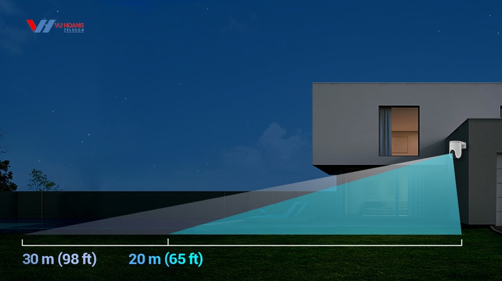 Tầm nhìn hồng ngoại đến 30m