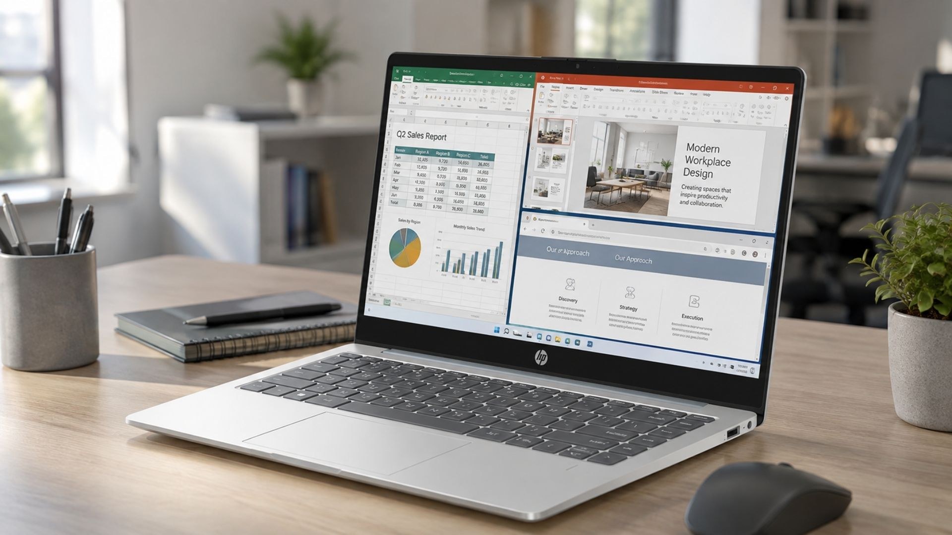 HP 14 C89ZSPA vẫn có màn hình 14 inch Full HD với tấm nền IPS