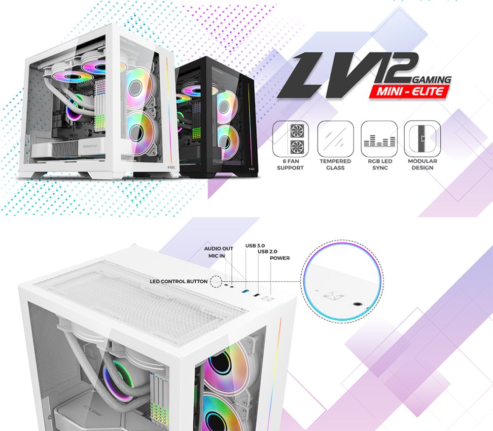 Thùng máy MIK LV12 MINI ELITE - BLACK
