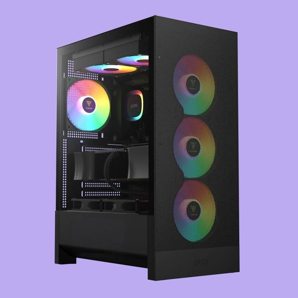 Thùng máy Gamdias Aura GC15 ARGB F-ATX (Kèm sẵn 4 Fan ARGB) | Mid Tower, Kính cường lực, Đen