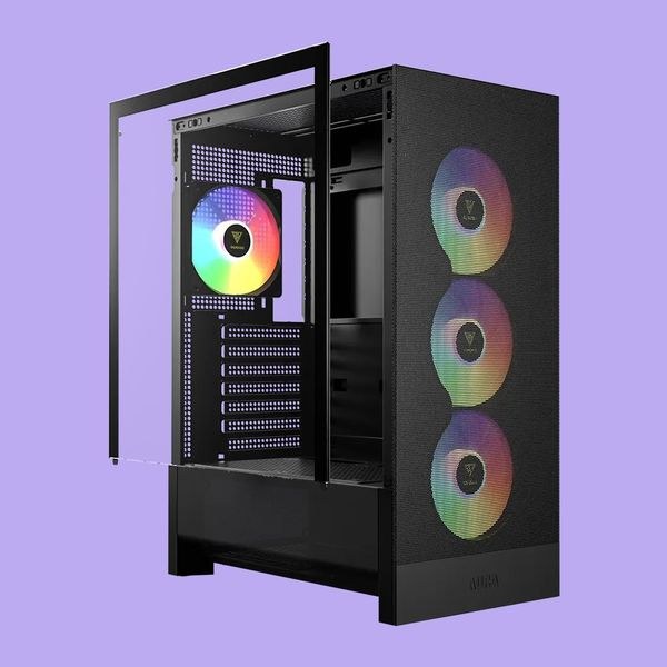 Thùng máy Gamdias Aura GC15 ARGB F-ATX (Kèm sẵn 4 Fan ARGB) | Mid Tower, Kính cường lực, Đen