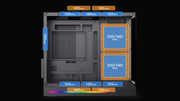 Thùng máy Xigmatek Cloud M DGT 3AF (Kèm sẵn 3 Fan LED) | M-ATX/ITX, Hỗ trợ Rad 360mm, Đen
