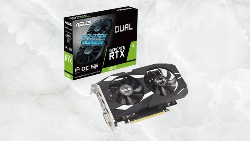Card màn hình ASUS Dual GeForce RTX 3050 OC Edition được thiết kế nhỏ gọn