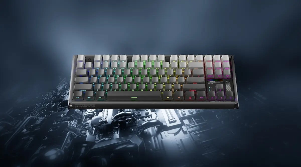 Bàn phím cơ gaming Machenike K600E B87W | 3 Mode, TKL, Linear Switch, RGB, PrintedGrey