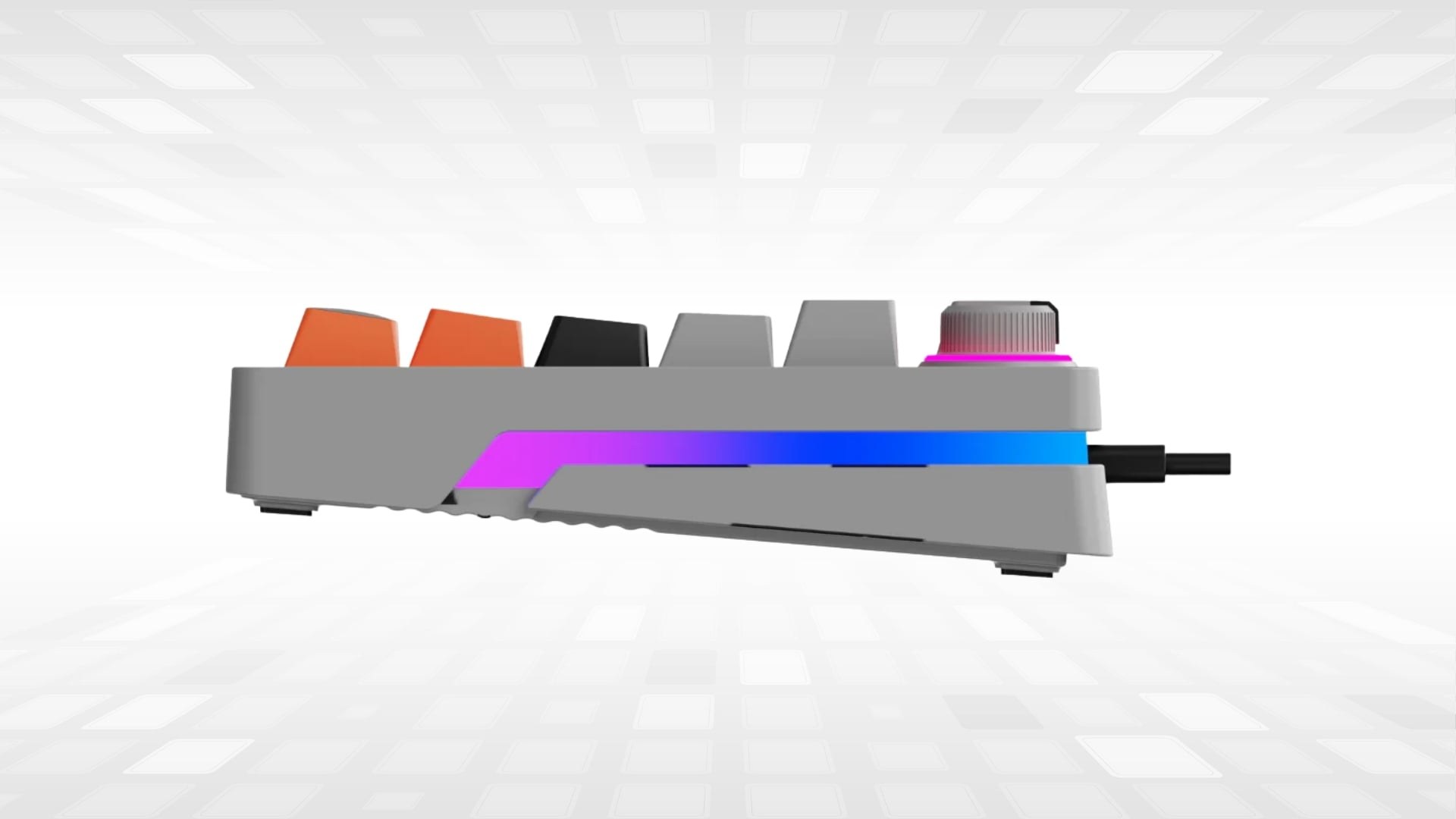 Bàn Phím Cơ Gaming Rapoo V501-87 RGB Đen Xám Cam - Hệ thống đèn RGB nổi bật cho góc máy gaming