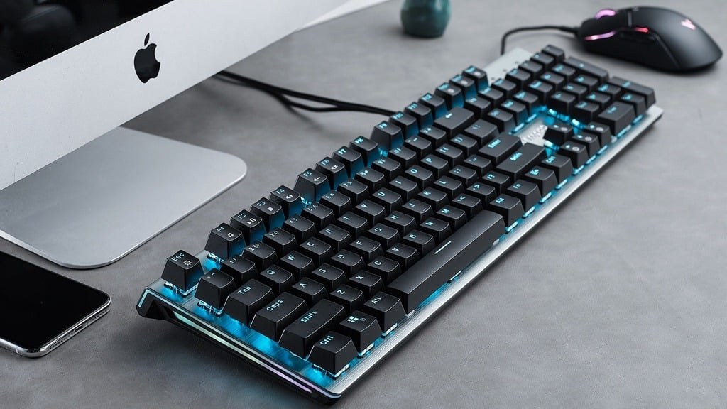 Bàn phím cơ gaming Rapoo V520 | Có dây, Fullsize, Optical Switch, RGB, Black