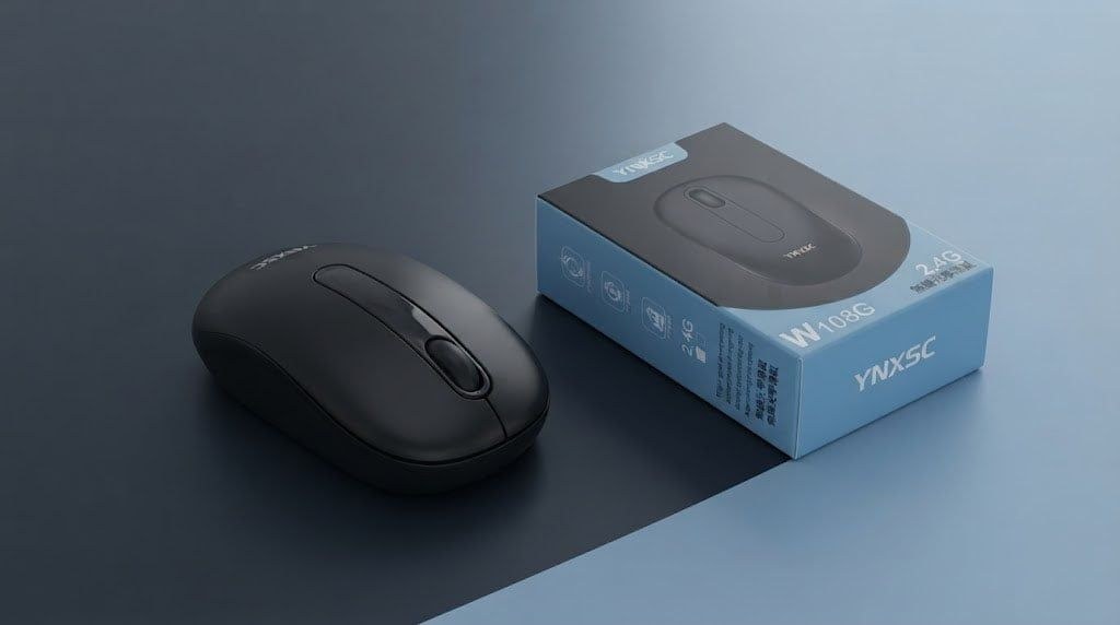 Chuột Gaming Ynxsc W108G Black | Không dây 2.4GHz, 1600 DPI, Ergonomic, Đen