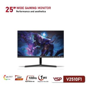 Màn hình văn phòng VSP V2510F1 | 24.5 inch, Full HD, VA, 100Hz, 1ms, Đen